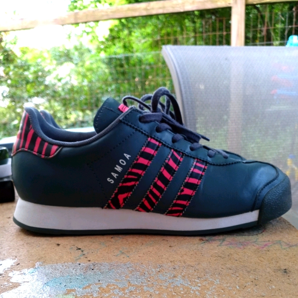 Adidas Samoa Grey with Pink & Black Accents